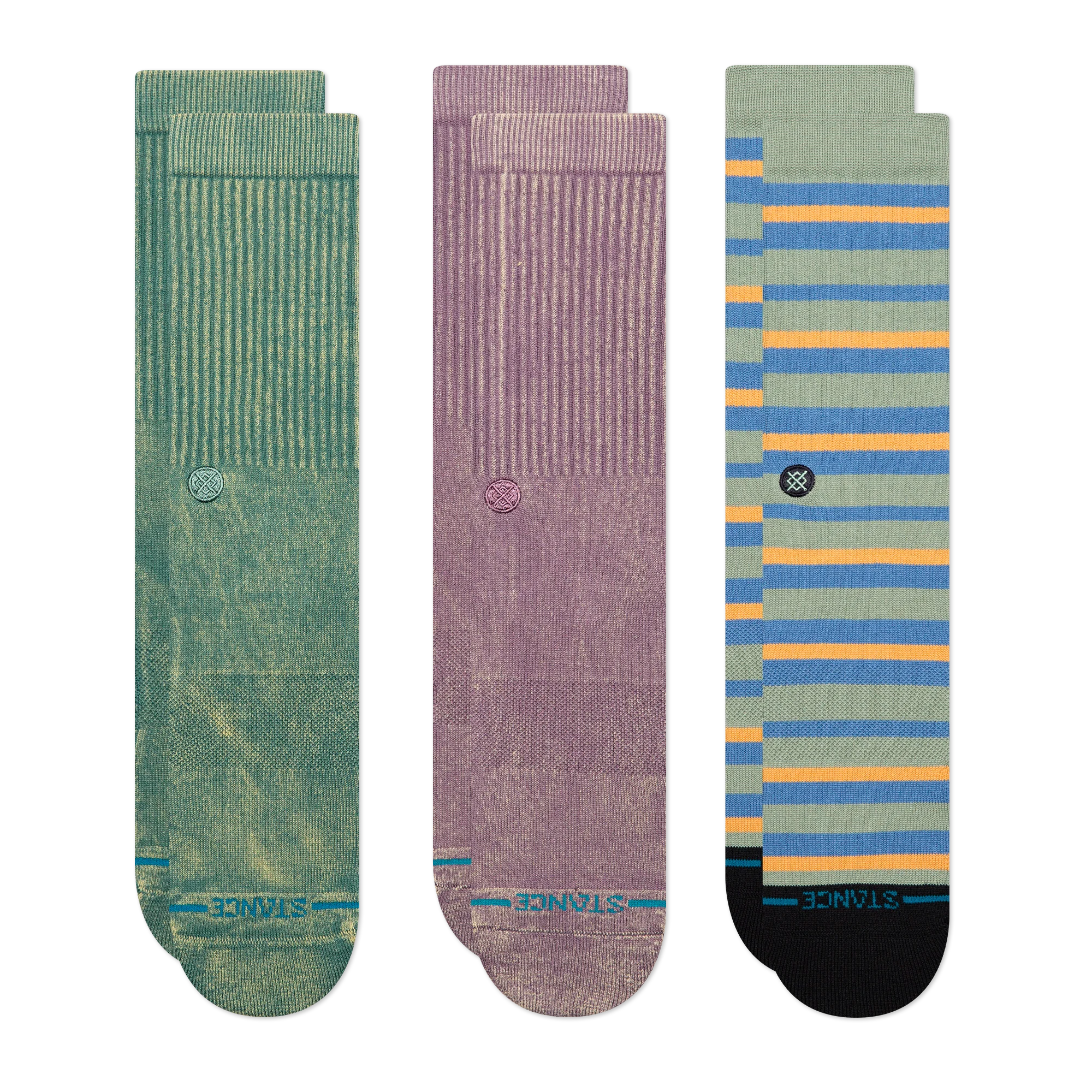 ICON DYED AND LIFESTYLE CREW SOCK 3 PACK