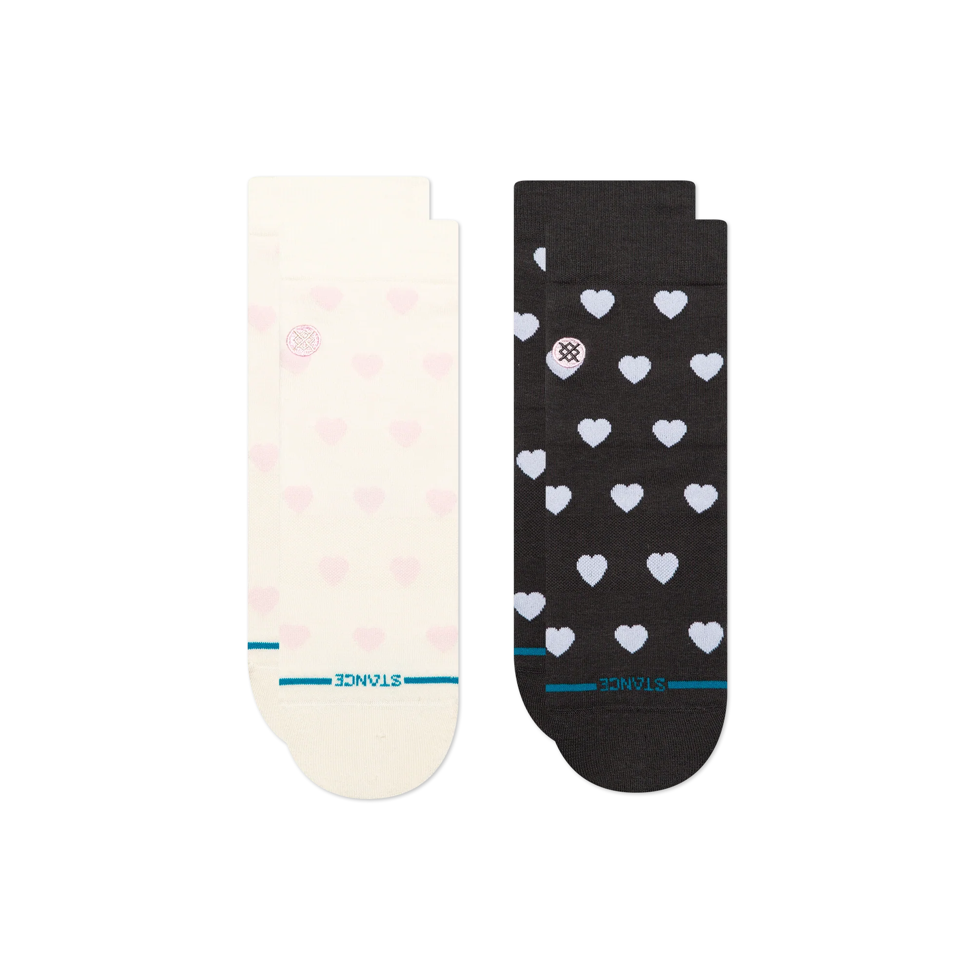 WOMENS HEARTS LOWRIDER SOCK 2 PACK